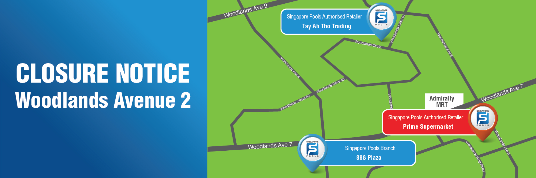 Closure Of Pools Authorised Retailer Prime Woodlands